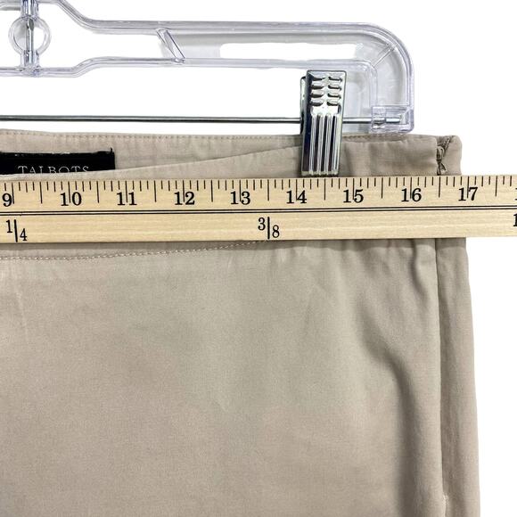 Talbots Ankle Pants Womens Petite Size 10P Khaki Side Zipper Stretch Casual - Picture 8 of 11